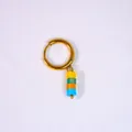 Pendiente de perla barroca con cuentas de piedras coloridas en acabado dorado - Estilo de Cuentas de Cilindro Multicolor (29)