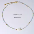 Collana di perline macaron colorate con ciondolo a foglia e catena d'oro regolabile - Collana con Pendente a Foglia di Perline Multicolore