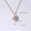 Collana dorata con ciondolo in perla barocca viola da 20mm su catena da 40cm - Collana con Pendente in Perla Barocca