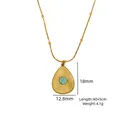 Goldene Edelstahlhalskette mit Sonnenstrahl-Anhänger und grüner Amazonit-Perle - Tropfenform Radiale Sonne Stil (XB253015)