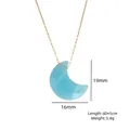 14K vergoldete Edelstahlkette mit blauem Amazonit-Halbmondanhänger für Damen - Halbmond Textur Handgefertigt Stil (XB253020)