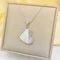 Polished stainless steel heart locket necklace with elegant silver snake chain on silk - Silver Heart Style (S8098)
