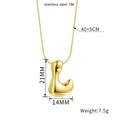 Gold stainless steel letter L balloon pendant necklace with 40+5cm adjustable chain - Letter L(Z88) / Gold