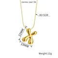 Detailed size specifications for gold puffy letter X pendant necklace in stainless steel - Letter X(Z88) / Gold