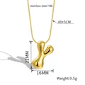 Detail of 18k gold plated stainless steel letter Y pendant with dimensions and weight - Letter Y(Z88) / Gold