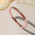 Minimalist geometric fish scale bracelet in rose gold finish for women stackable style - Rose Gold Style (T213)