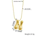 Detail view of 18k gold plated bubble letter N pendant with size and weight specs - Letter N