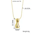 18k gold plated stainless steel balloon pebble pendant necklace with fine snake chain - Letter I
