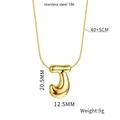 Polished 18K gold plated stainless steel balloon J initial necklace for women - Letter J