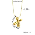 Polished 18K gold plated stainless steel balloon X initial pendant necklace on white background - Letter X