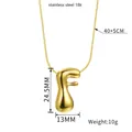 3D bubble letter F necklace pendant in 18k gold plated stainless steel - Letter F / Gold