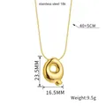 Puffy balloon style letter Q pendant necklace in 18K gold plated stainless steel finish - Letter Q