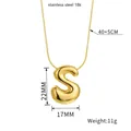 Chubby balloon bubble letter S pendant necklace in 18k gold plated stainless steel - Letter S