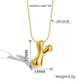Puffy letter Y bubble pendant necklace in 18k gold plated stainless steel finish - Letter Y