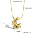 Minimalist 18K gold plated stainless steel balloon bubble C pendant necklace - Letter C(Z88) / Gold
