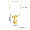 Golden 3D balloon letter T pendant necklace in 18K gold plated stainless steel - Letter T(Z88) / Gold