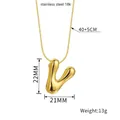 18k gold plated stainless steel balloon letter V pendant necklace with 40+5cm chain - Letter V(Z88) / Gold