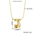 Golden balloon letter J pendant necklace made of 18K gold plated stainless steel - Letter J(Z88) / Gold