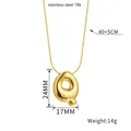 3D bubble letter Q pendant necklace in gold-plated stainless steel with snake chain - Letter Q(Z88) / Gold