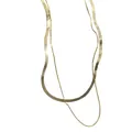 Collier double rangée minimaliste en maille serpent dorée et chaîne vénitienne - Or