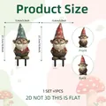 Christmas Gnome Garden Stakes 2D Flat PVC Yard Sign Decor Front and Back View - Double Gnome Duo Style (DC20141) / 13.4x27.7