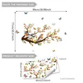 Creative bird and flower branch wall stickers for living room decor set of 2 sheets - Robin and Plum Blossom Style (M12066)-30x60cm (2 Sheets)
