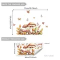 Self-adhesive mushroom and butterfly wall decals for home living room and bedroom decor - Standard Style (M12068)