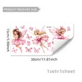Wandtattoo-Set mit rosa Elfen und Schmetterlingen, 15x30cm für dekorative Wandgestaltung - 15x30cm