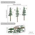 Pine tree and birds wall decal set with four sheets for bedroom wall decoration - Hand-Painted Pine Tree Bird Style (BM6135)