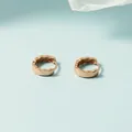Boucles d'oreilles créoles vagues en or rose pour femme avec design minimaliste chic - Boucle d'Oreille Vague Or Rose