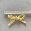 Handmade yellow fabric bow accessory for DIY hair clips and clothing decoration - Bright Yellow