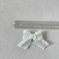 Mini lazo a rayas verde claro con encaje para ropa de muñecas y manualidades de bricolaje - Rayas verdes y blancas