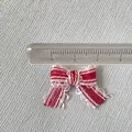 Lazo DIY a rayas rojas y blancas con encaje y regla de medida para ropa de muñecas - Rayas rojas y blancas