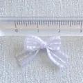 White semi-transparent ribbon bow 2.2cm mini clothing accessory with scale measurement - White Semi-Transparent