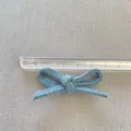 Light blue polka dot fabric bow accessory for DIY hair clips and clothing decor, 5.5cm size - Light Blue Polka Dot Style (6)