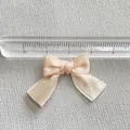 Handmade small pink satin ribbon bow accessory for DIY crafts and hairpins, 3cm width - Light Pink