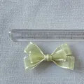 Mini light green organza bow accessory with measurement ruler showing 5cm width detail - Light Green