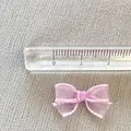 Mini purple mesh bow accessory with white stitching, sized 2.5cm for DIY crafts - Purple