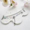 Chic pearl beaded smartwatch band with colorful crystal charms and star pendant - Beaded Bracelet Style