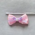 Lazo para el pelo de malla rosa con lentejuelas y perla, accesorio de 8 cm - Estilo Púrpura Malla Perla Lentejuela (2)