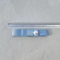 8.3cm light blue grosgrain ribbon bow hair clip with central white pearl on gray fabric - Blue Purple With Pearl (9)