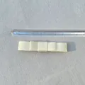 Cream 8cm double-layered satin bow hair accessory shown with a ruler for scale - Beige (1)