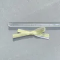 5cm double-layered satin bow with yellow and white ribbon for DIY crafts and hair accessories - Double Layer Bow / Light Yellow and White