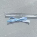 Blue and white double-layered satin bow 6cm for DIY crafts and gift decoration - Double Layer Bow / Blue and White Stitching