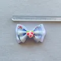 Blauw-wit geruite haarclip met aardbei-bedeltje en roze strass-steentjes, breedte van 6 cm - Blauw Wit Geruite Aardbei Stijl (3)