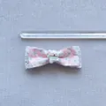 Accessorio fiocco floreale a doppio strato con orsetto e pizzo, lunghezza 7 cm - Stile Orsetto Dolce Floreale Rosa Bianco (2)