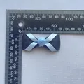 Handmade 45mm double-layer ribbon bow in black and light blue for DIY crafts and accessories - Light Blue/Black