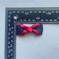 Handmade 6cm double-layer black and red ribbon bow for DIY clothing and hair accessories - Red & Black