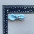 Γαλάζιος φιόγκος από κορδέλα grosgrain με αστεράκι στρας για μαλλιά και διακόσμηση - Ανοιχτό μπλε