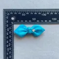 Γαλάζιος φιόγκος από κορδέλα grosgrain με αστέρι, δείχνει πλάτος 5,5 cm σε χάρακα - Γαλάζιο